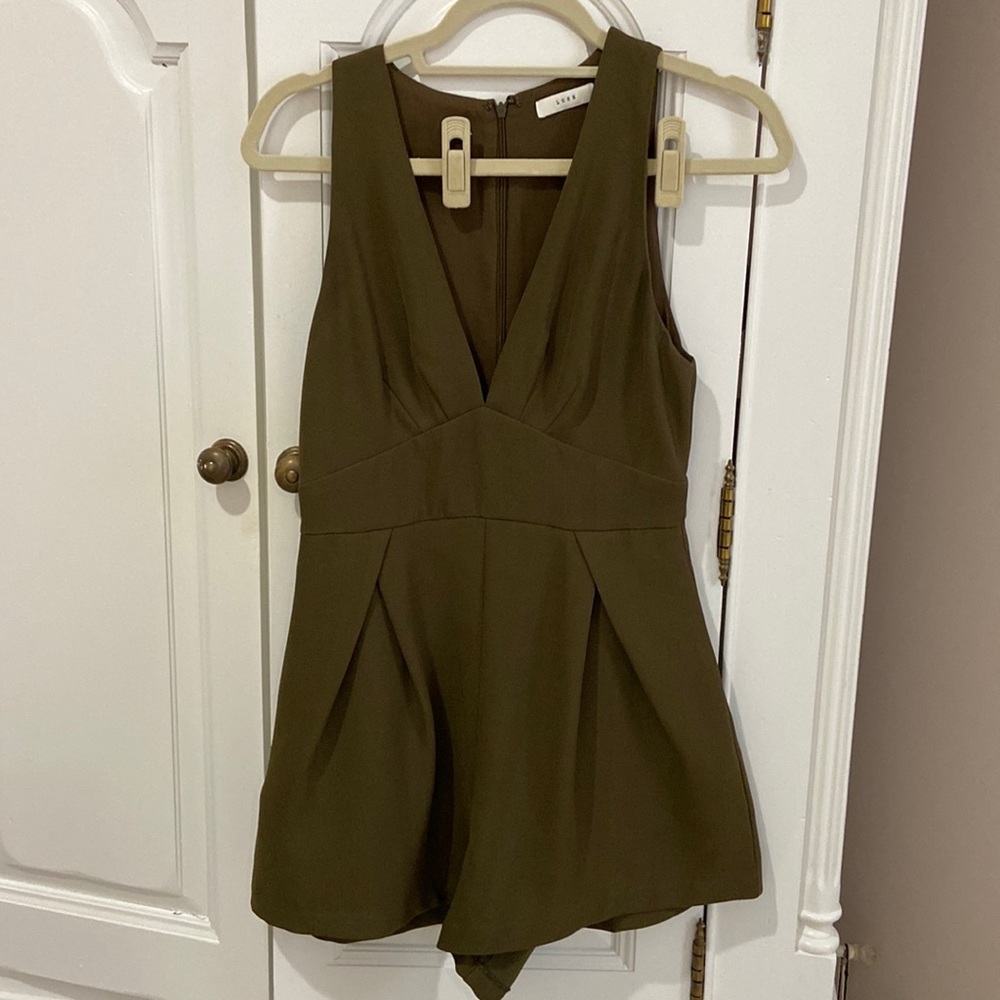 Hunter green womens romper size medium